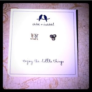 CLOE + ISABEL Initial H and Mickey Earrings NWT